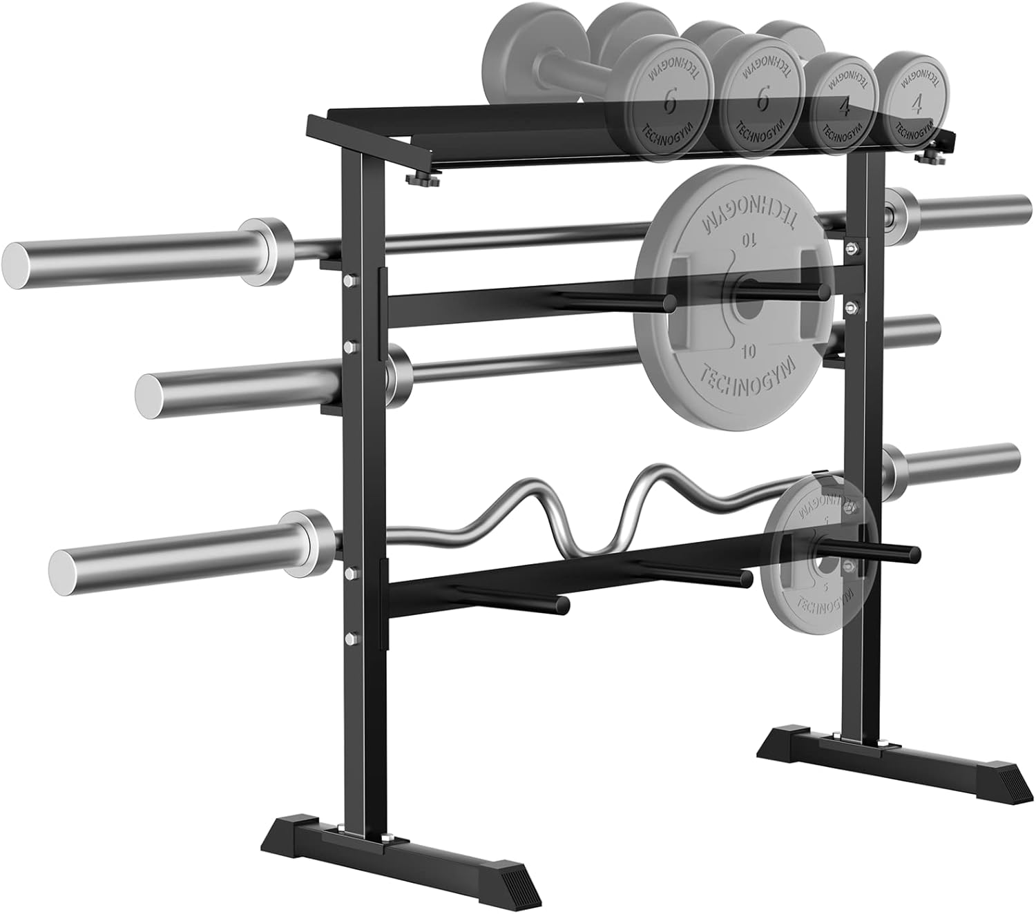 Home Gym Gym - Heimfitness Krafttraining Gewichtsaufbewahrungsregal - Metallmaterial, Schwarze
