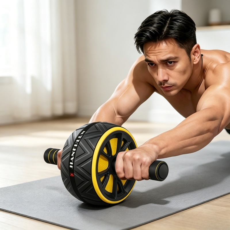 Home Gym Necessities - Rutschfestes Ab-Roller-Rad, Langlebiger Bauchmuskeltrainer, Tragbares Fitnessgerät