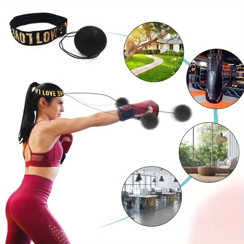 Home Gym Technogym - 1/3 Stück Boxen Speedball Kopfmontierter PU-Trainingsball