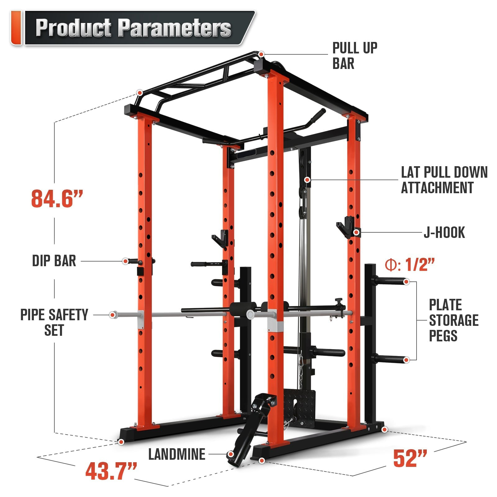 Home Gym Multi - Kommerzieller Multifunktions-Kraftkäfig für Zuhause mit Pulldown-System,