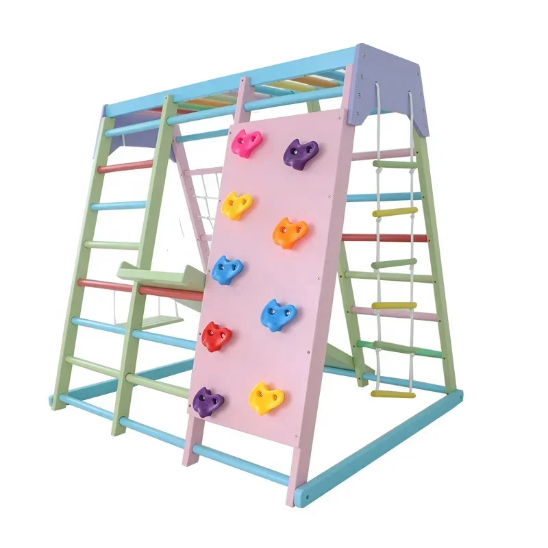 Home Gym For Kids - Kinder-Klettergerüst aus Holz für drinnen mit