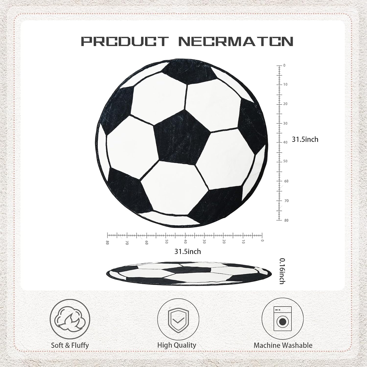 Plüschiger Runder Fußball-Desi – Home Gym For Kids Bewertung und Preis